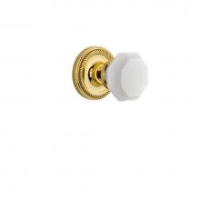 Nostalgic Warehouse 748227 - Nostalgic Warehouse Rope Rosette Passage Waldorf White Milk Glass Knob in Polished Brass