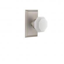 Nostalgic Warehouse 748258 - Nostalgic Warehouse Studio Plate Passage Waldorf White Milk Glass Knob in Satin Nickel