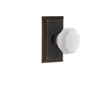 Nostalgic Warehouse 748259 - Nostalgic Warehouse Studio Plate Passage Waldorf White Milk Glass Knob in Timeless Bronze