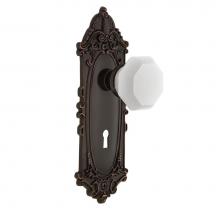 Nostalgic Warehouse 748542 - Nostalgic Warehouse Victorian Plate with Keyhole Passage Waldorf White Milk Glass Knob in Timeless