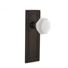 Nostalgic Warehouse 748596 - Nostalgic Warehouse Mission Plate Single Dummy Waldorf White Milk Glass Knob in Oil-Rubbed Bronze