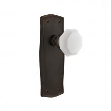 Nostalgic Warehouse 748610 - Nostalgic Warehouse Prairie Plate Single Dummy Waldorf White Milk Glass Knob in Oil-Rubbed Bronze