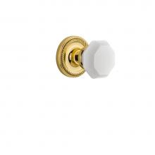 Nostalgic Warehouse 748622 - Nostalgic Warehouse Rope Rosette Single Dummy Waldorf White Milk Glass Knob in Unlacquered Brass