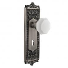 Nostalgic Warehouse 748659 - Nostalgic Warehouse Egg & Dart Plate with Keyhole Single Dummy Waldorf White Milk Glass Knob i
