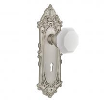 Nostalgic Warehouse 748697 - Nostalgic Warehouse Victorian Plate with Keyhole Single Dummy Waldorf White Milk Glass Knob in Sat