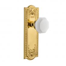 Nostalgic Warehouse 748746 - Nostalgic Warehouse Meadows Plate Double Dummy Waldorf White Milk Glass Knob in Polished Brass