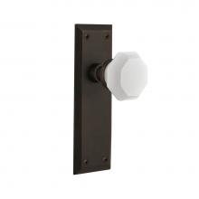 Nostalgic Warehouse 748758 - Nostalgic Warehouse New York Plate Double Dummy Waldorf White Milk Glass Knob in Oil-Rubbed Bronze