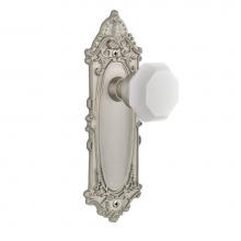 Nostalgic Warehouse 748790 - Nostalgic Warehouse Victorian Plate Double Dummy Waldorf White Milk Glass Knob in Satin Nickel