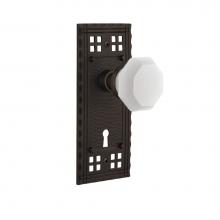 Nostalgic Warehouse 748803 - Nostalgic Warehouse Craftsman Plate with Keyhole Double Dummy Waldorf White Milk Glass Knob in Oil