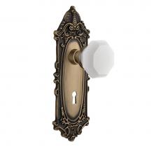 Nostalgic Warehouse 748849 - Nostalgic Warehouse Victorian Plate with Keyhole Double Dummy Waldorf White Milk Glass Knob in Ant