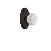 Nostalgic Warehouse 748947 - Nostalgic Warehouse Cottage Plate Privacy Waldorf White Milk Glass Knob in Timeless Bronze