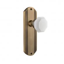 Nostalgic Warehouse 748979 - Nostalgic Warehouse Deco Plate Privacy Waldorf White Milk Glass Knob in Antique Brass