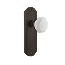 Nostalgic Warehouse 748990 - Nostalgic Warehouse Deco Plate Privacy Waldorf White Milk Glass Knob in Oil-Rubbed Bronze