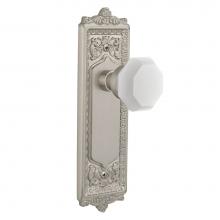 Nostalgic Warehouse 749020 - Nostalgic Warehouse Egg & Dart Plate Privacy Waldorf White Milk Glass Knob in Satin Nickel