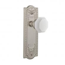 Nostalgic Warehouse 749053 - Nostalgic Warehouse Meadows Plate Privacy Waldorf White Milk Glass Knob in Satin Nickel