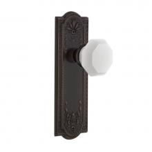 Nostalgic Warehouse 749054 - Nostalgic Warehouse Meadows Plate Privacy Waldorf White Milk Glass Knob in Timeless Bronze