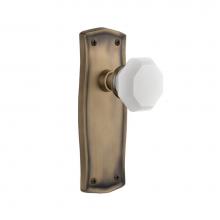 Nostalgic Warehouse 749108 - Nostalgic Warehouse Prairie Plate Privacy Waldorf White Milk Glass Knob in Antique Brass