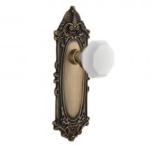 Nostalgic Warehouse 749200 - Nostalgic Warehouse Victorian Plate Privacy Waldorf White Milk Glass Knob in Antique Brass