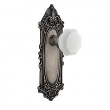 Nostalgic Warehouse 749201 - Nostalgic Warehouse Victorian Plate Privacy Waldorf White Milk Glass Knob in Antique Pewter