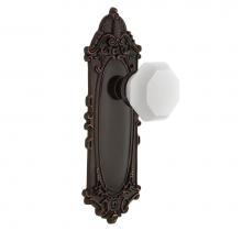 Nostalgic Warehouse 749226 - Nostalgic Warehouse Victorian Plate Privacy Waldorf White Milk Glass Knob in Timeless Bronze