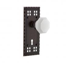 Nostalgic Warehouse 749500 - Nostalgic Warehouse Craftsman Plate Interior Mortise Waldorf White Milk Glass Knob in Timeless Bro