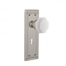 Nostalgic Warehouse 749526 - Nostalgic Warehouse Mission Plate Interior Mortise Waldorf White Milk Glass Knob in Satin Nickel