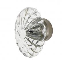 Nostalgic Warehouse 749998 - Nostalgic Warehouse Oval Fluted Crystal 1 3/4'' Cabinet Knob in Satin Nickel