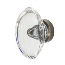 Nostalgic Warehouse 750010 - Nostalgic Warehouse Oval Clear Crystal 1 3/4'' Cabinet Knob in Antique Pewter