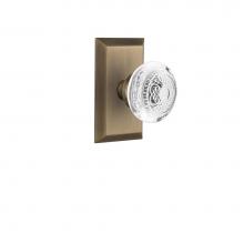 Nostalgic Warehouse 750386 - Nostalgic Warehouse Studio Plate Passage Crystal Egg & Dart Knob in Antique Brass