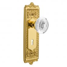 Nostalgic Warehouse 750521 - Nostalgic Warehouse Egg & Dart Plate Passage with Keyhole Crystal Egg & Dart Knob in Unlac