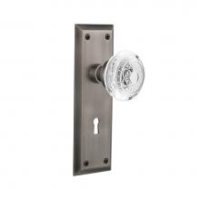 Nostalgic Warehouse 750815 - Nostalgic Warehouse New York Plate Single Dummy with Keyhole Crystal Egg & Dart Knob in Antiqu