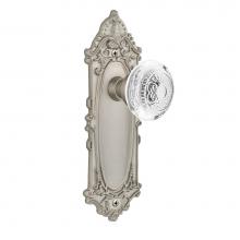 Nostalgic Warehouse 750927 - Nostalgic Warehouse Victorian Plate Double Dummy Crystal Egg & Dart Knob in Satin Nickel