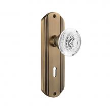 Nostalgic Warehouse 750943 - Nostalgic Warehouse Deco Plate Double Dummy with Keyhole Crystal Egg & Dart Knob in Antique Br