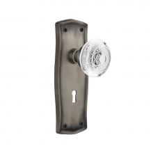 Nostalgic Warehouse 750979 - Nostalgic Warehouse Prairie Plate Double Dummy with Keyhole Crystal Egg & Dart Knob in Antique