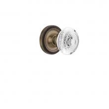 Nostalgic Warehouse 751291 - Nostalgic Warehouse Rope Rosette Privacy Crystal Egg & Dart Knob in Antique Brass