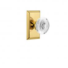 Nostalgic Warehouse 751316 - Nostalgic Warehouse Studio Plate Privacy Crystal Egg & Dart Knob in Polished Brass