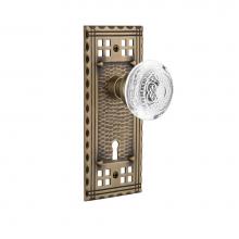 Nostalgic Warehouse 751406 - Nostalgic Warehouse Craftsman Plate Privacy with Keyhole Crystal Egg & Dart Knob in Antique Br