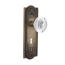 Nostalgic Warehouse 751479 - Nostalgic Warehouse Meadows Plate Privacy with Keyhole Crystal Egg & Dart Knob in Antique Bras