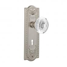 Nostalgic Warehouse 751492 - Nostalgic Warehouse Meadows Plate Privacy with Keyhole Crystal Egg & Dart Knob in Satin Nickel