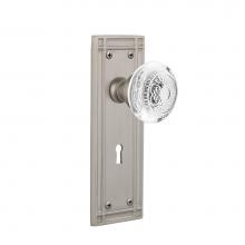 Nostalgic Warehouse 751517 - Nostalgic Warehouse Mission Plate Privacy with Keyhole Crystal Egg & Dart Knob in Satin Nickel