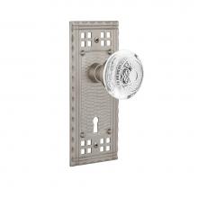 Nostalgic Warehouse 751636 - Nostalgic Warehouse Craftsman Plate Interior Mortise Crystal Egg & Dart Knob in Satin Nickel