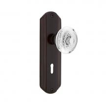 Nostalgic Warehouse 751644 - Nostalgic Warehouse Deco Plate Interior Mortise Crystal Egg & Dart Knob in Timeless Bronze