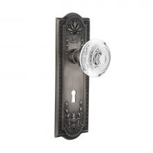 Nostalgic Warehouse 751654 - Nostalgic Warehouse Meadows Plate Interior Mortise Crystal Egg & Dart Knob in Antique Pewter