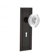 Nostalgic Warehouse 751664 - Nostalgic Warehouse Mission Plate Interior Mortise Crystal Egg & Dart Knob in Timeless Bronze