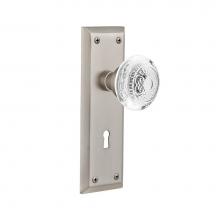 Nostalgic Warehouse 751670 - Nostalgic Warehouse New York Plate Interior Mortise Crystal Egg & Dart Knob in Satin Nickel