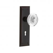 Nostalgic Warehouse 751671 - Nostalgic Warehouse New York Plate Interior Mortise Crystal Egg & Dart Knob in Timeless Bronze