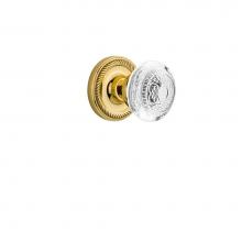 Nostalgic Warehouse 751688 - Nostalgic Warehouse Rope Rosette Interior Mortise Crystal Egg & Dart Knob in Unlacquered Brass