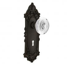 Nostalgic Warehouse 751691 - Nostalgic Warehouse Victorian Plate Interior Mortise Crystal Egg & Dart Knob in Oil-Rubbed Bro