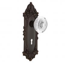 Nostalgic Warehouse 751694 - Nostalgic Warehouse Victorian Plate Interior Mortise Crystal Egg & Dart Knob in Timeless Bronz