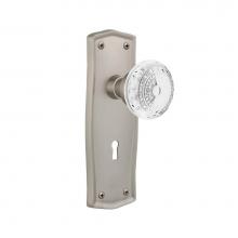 Nostalgic Warehouse 751854 - Nostalgic Warehouse Prairie Plate Interior Mortise Crystal Meadows Knob in Satin Nickel